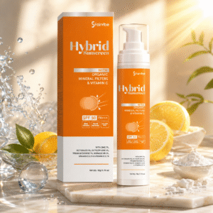 Fairvibe Hybrid Mineral Sunscreen | Oil free | SPF 50 | PA+++ | Enriched with Vit C, Organic & Mineral filters