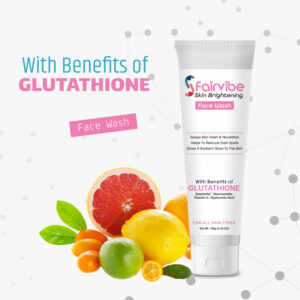 Fairvibe Skin brightening Face Wash | Cleanses, Hydrates & brightens up the Skin | Enriched with Glutathione, Hyaluronic acid, sepiwhite, Niacinamide & vitamin C